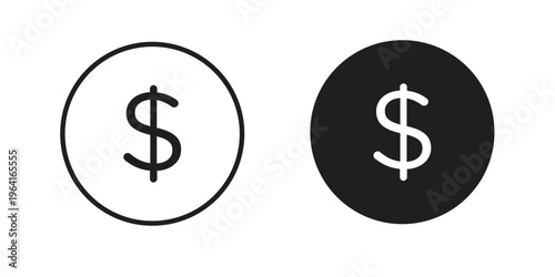 Dollar icon collection on white background. Vector icon art.