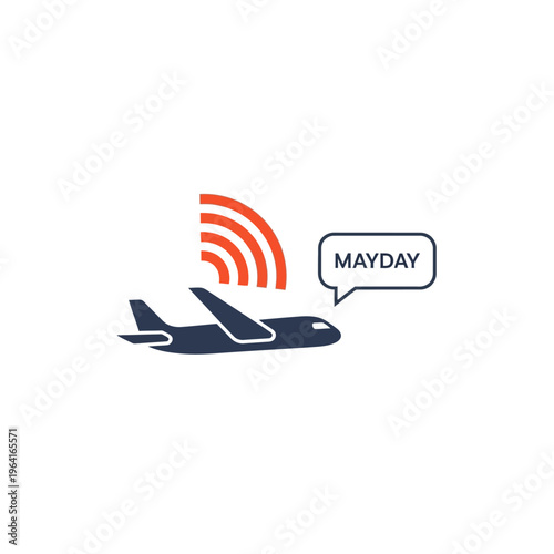 an airplane emits a distress signal with a mayday call during an emergency highlighting aviation safety and critical communication
