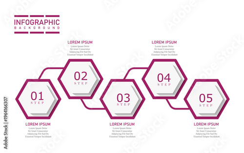 Business infographic template with hexagonal shape vector elements in up-down direction | 3 steps timeline marketing chart | Modern blue diagram vector illustration for organization 