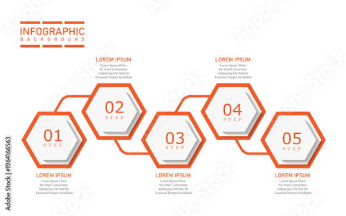 Business infographic template with hexagonal shape vector elements in up-down direction | 3 steps timeline marketing chart | Modern blue diagram vector illustration for organization 