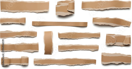 Brown Tape Strips on White Background