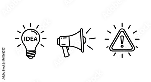 Innovation and alert icons