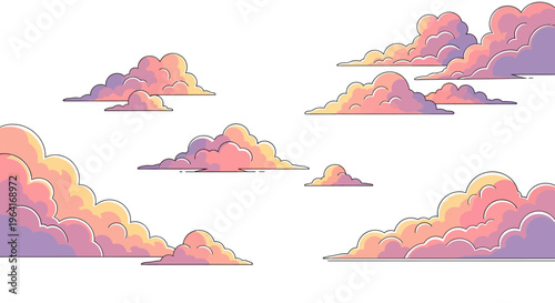 Colorful clouds in the sky.