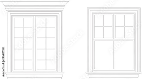 Detailed Architectural Window Drawings