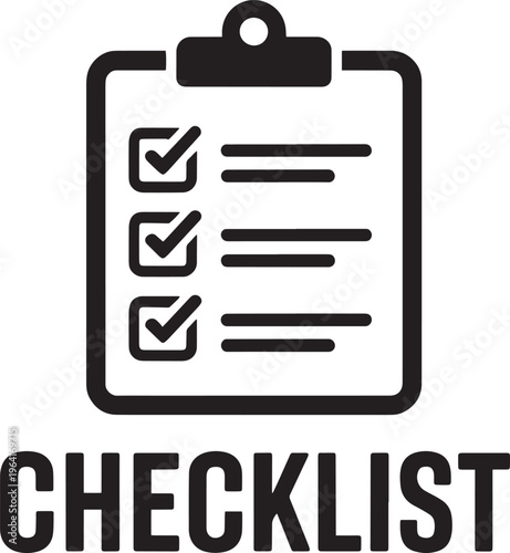 Clipboard checklist with checkmarks and text for tasks