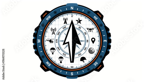 Graphic design of a smartwatch face.