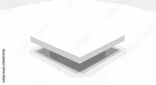 Gray 3D Corner Floating on White Background