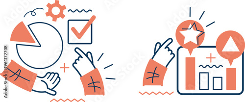 Creative illustration of positive feedback and performance metrics