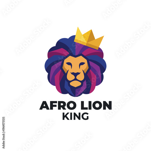 This bold lion logo depicts strength and royalty through a colorful and impactful design, making it an excellent choice for brands emphasizing power and leadership.