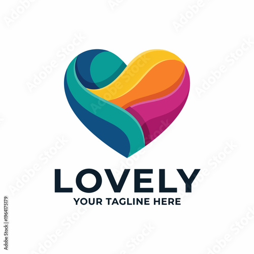 A beautifully designed heart logo featuring an array of vibrant colors, capturing love, connection, and emotional depth, perfect for brands focused on relationships and well-being.