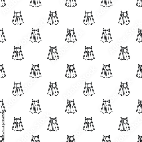 Scuba diving flippers repeating pattern for a seamless design element