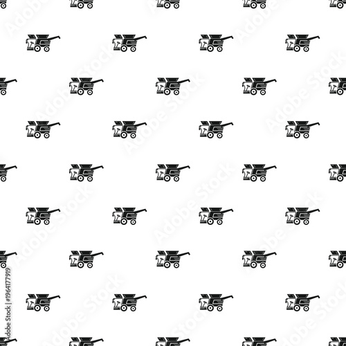 Combine harvester machine icons forming a repetitive pattern on a white background