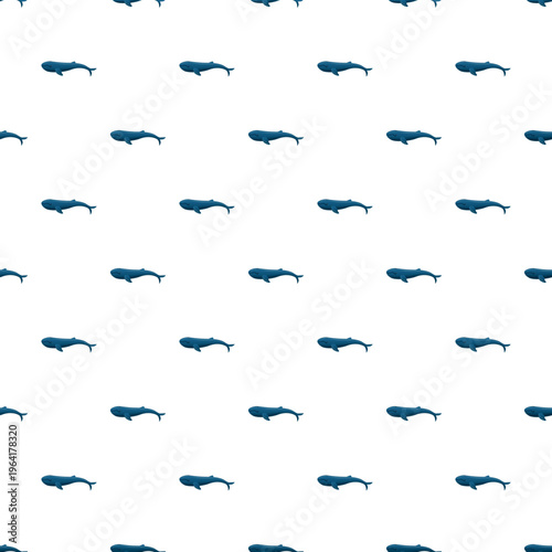 Blue whales forming a repeating pattern on a white background, symbolizing marine life