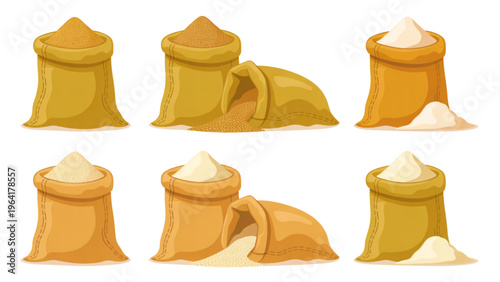 Collection of stylized clay pots with varied shapes and sizes in earthy tones Vector