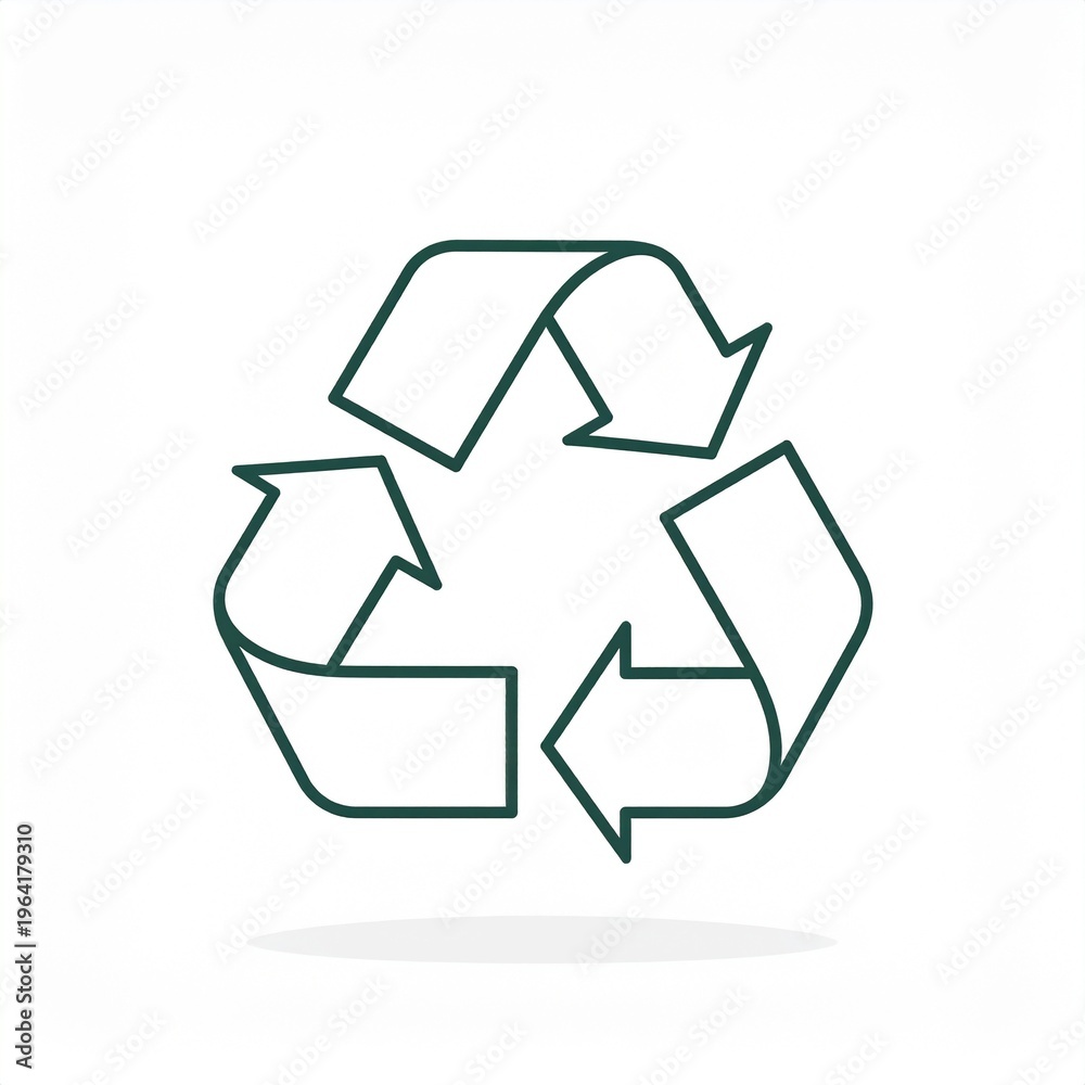 Obraz premium Minimalist recycling symbol icon in continuous line art style