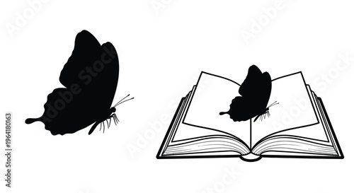 Two email icons with heart details black and white silhouette