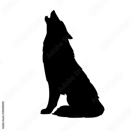 Wolf Silhouette – Wild Animal Howling Vector Illustration