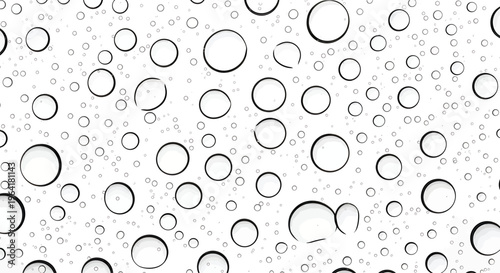 Black and White Bubbles on White Background