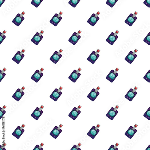 Glucometer devices displaying blood glucose levels repeat across a white background