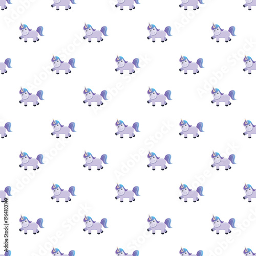 Unicorn characters creating a seamless pattern with vibrant pastel colors
