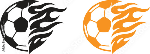 Flaming Soccer Ball Speed Logo Vector, Fire Football Emblem, Dynamic Sports Icon Minimal Design