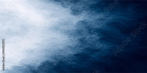 A dark abstract texture of blue smoke swirling like a stormy cloud against a black nature backdrop under a moody night sky