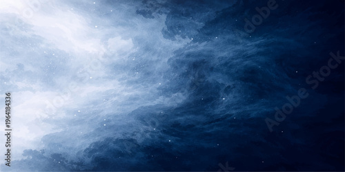 A dramatic blue summer sky filled with white clouds creates a stunning nature background as the light shifts from a bright day toward a dark stormy overcast cloudscape