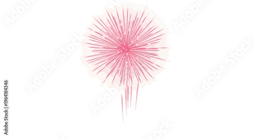 A vibrant pink firework bursting in the night sky, creating a dazzling display of light and color, perfect for celebrations