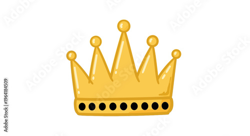 Vibrant golden crown illustration, a majestic emblem symbolizing power, leadership, and achievement, perfect for themes of royalty, success, and prestigious recognition