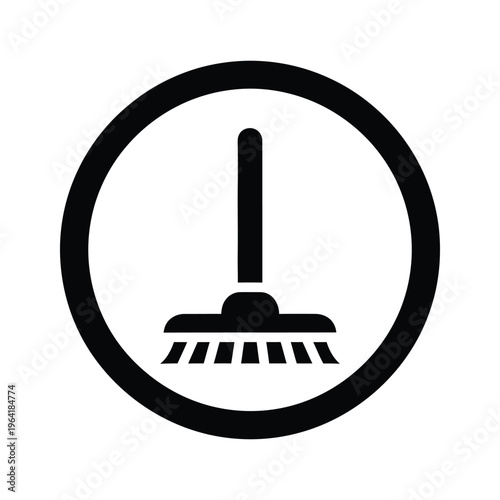 Broom Cleaning Icon Cleanliness Symbol Commercial Use