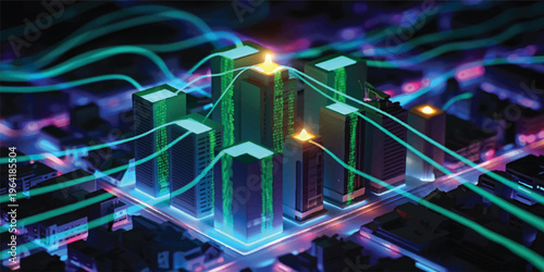 A glowing blue digital technology background featuring a motion wave pattern with light energy flashes and star explosions for a modern science concept backdrop