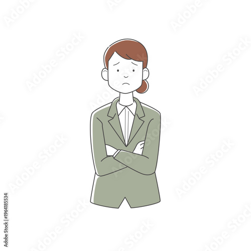 悩むビジネスウーマン（問題・困る・仕事）