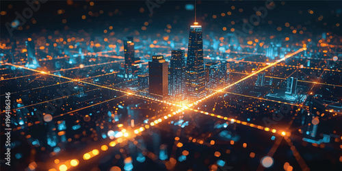 Glowing abstract fractal realms ignite the night sky with magic motion and bright starlight design