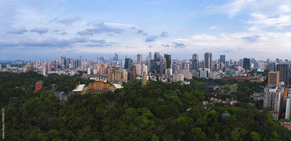 Naklejka premium Aerial view of Guangzhou China