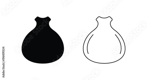 Black and white bulb vase outline Vector