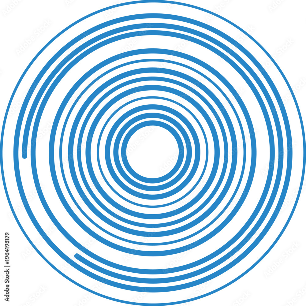 Fotografija Blue Concentric Circles on White Background