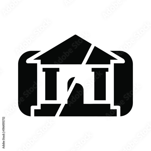 Bank Building Finance Symbol Commercial Icon