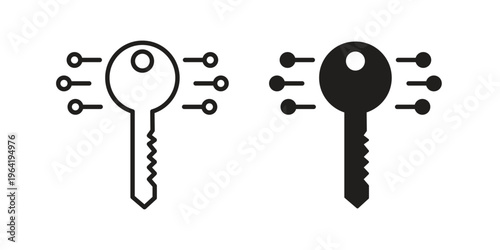 Digital key icon concept design set. Icon Element For Design