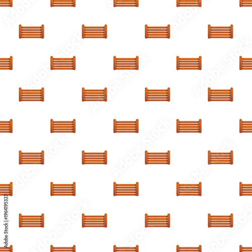 Wooden fence sections creating a repeating pattern on a white background