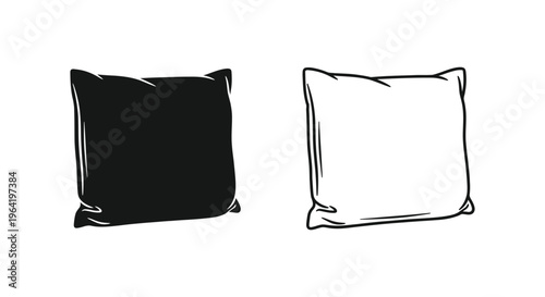 Black and white pillows Vector