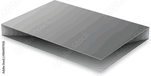 Stacked Metal Sheets on White Background