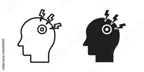 Bild auf Leinwand Headache icon clipart symbol isolated on white background