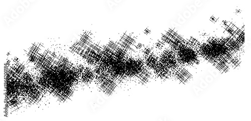 Grungy crosshatch texture with ink splatter effect in abstract hand drawn style