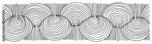 Overlapping arched lines forming abstract geometric pattern in minimalist style