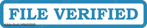Vector file verified stamp graphic with blue border and textured background