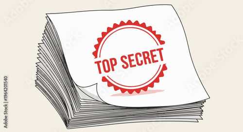 Stack of papers with a red "TOP SECRET" stamp