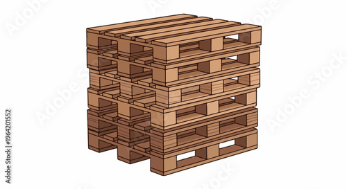 Stacked wooden shipping pallets rendered in isometric pixel art style