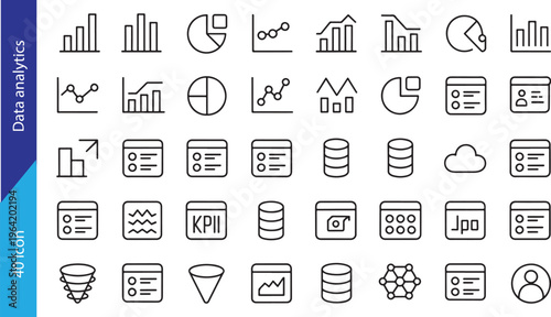 Analytics Chart and Dashboard UI Icons Collection