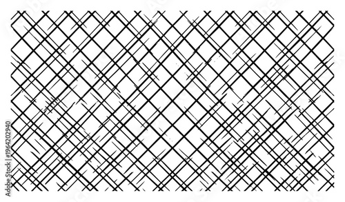 Diagonal cross-hatch lines pattern with simple hand drawn mesh texture style