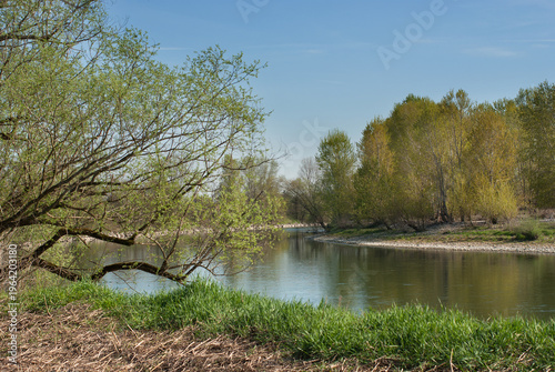 Tableau sur toile fiume adda in primavera